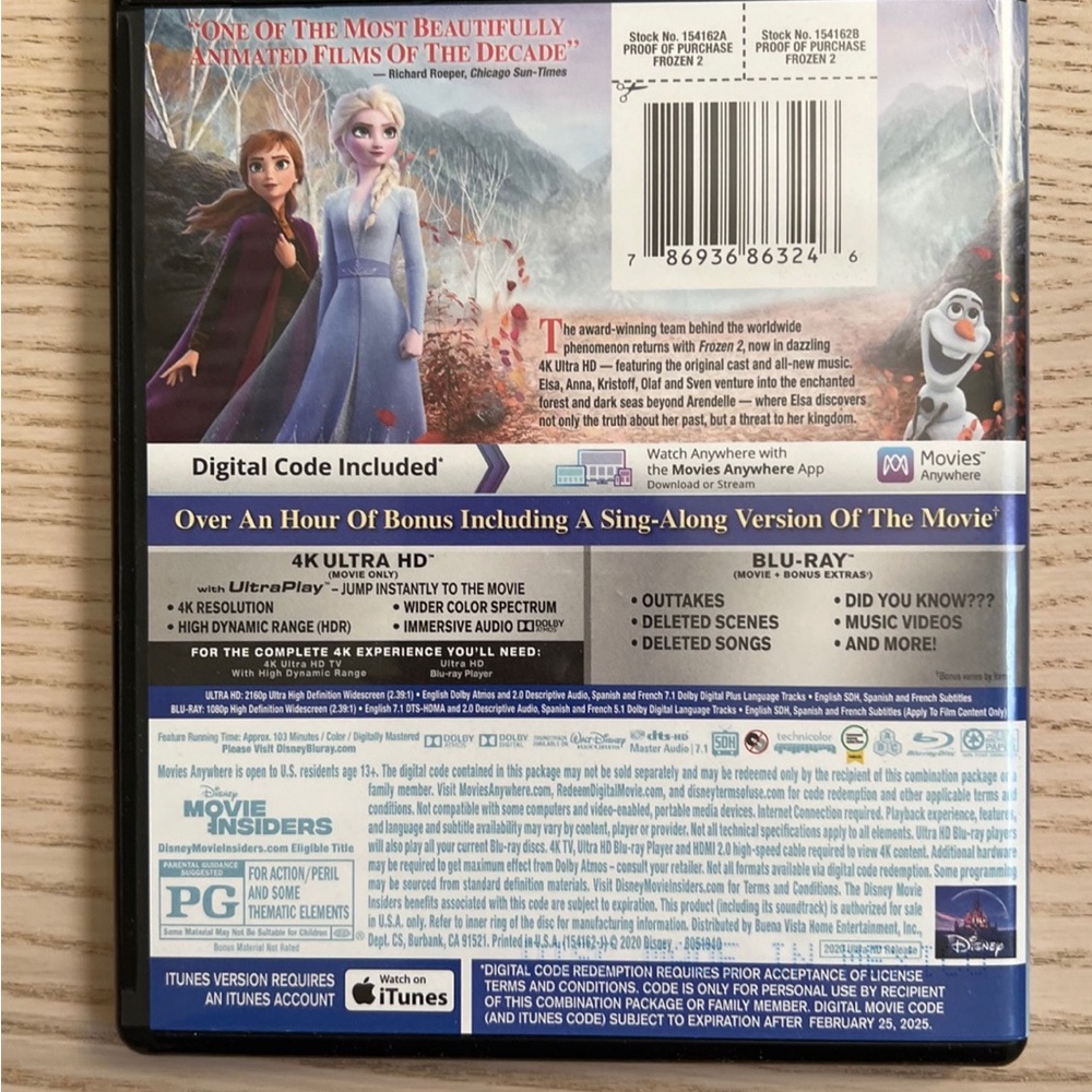 Frozen II 4K Ultra HD + Blu-Ray + Digital Code - Picture 5 of 5